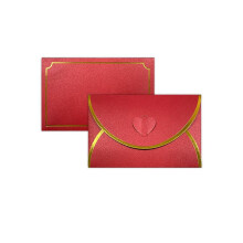 50Pcs Gift Card Envelopes with Love Buckle Envelopes with Gold Border, Envelope for Note Cards, Wedding Wine Red