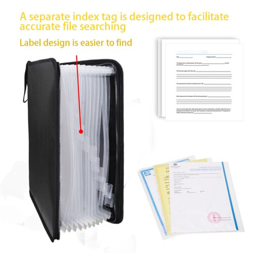 Fireproof Expanding File Folder, Fireproof File Folder Important Document Organizer Holder with Labels,(12 Pockets) 1