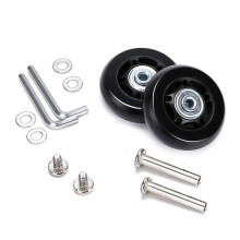 60Mm X 18Mm Luggage Suitcase Replacement Wheels, Rubber Swivel Caster Wheels Bearings Repair Kits, 1 Set Of 4