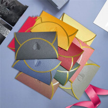 50Pcs Gift Card Envelopes with Love Buckle Envelopes with Gold Border, Envelope for Note Cards, Wedding Wine Red