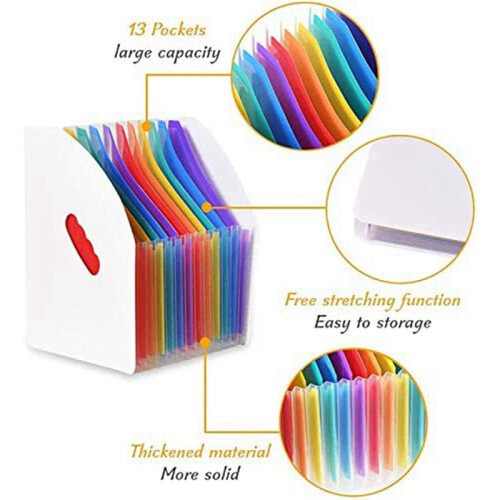 Extended File Holder Folder Vertical A4 Vertical File Storage Basket Desktop 13 Pocket File Holder