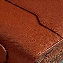 Organizador de Portafolios con Cremallera, Carpeta de Padfolio de Cuero, Carpeta de Negocios Profesional, Organizador para /Documento (MarróN)