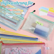 Paquete de 20 Bolsas para Documentos A4+A5+A6, Carpeta de Archivos Bolsillo con Cremallera de PláStico Bolsillo con Cremallera Bolsa de Malla con