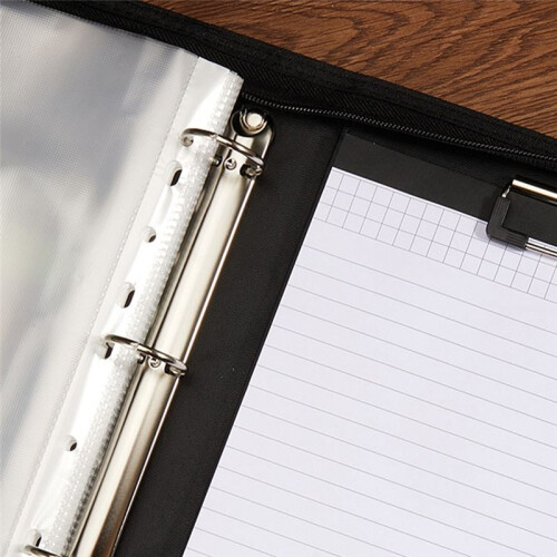 Zippered Portfolio Organizer, Leather Padfolio Binder, Professional Business Binder, Organizer for /Document (Brown) 2