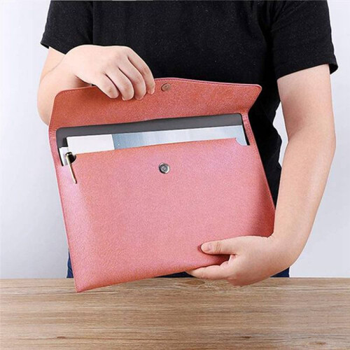 PU Leather A4 File Folder Document Holder Waterproof Portfolio Envelope Folder Case with Snap Closure 2