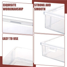 6 Pcs 11In x 8In x 2In Plastic Storage Box with Lid Multipurpose Organizer Plastic Containers Clear Pencil Case
