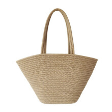 Modische Retro-Tasche Aus Gewebtem Stroh Aus Baumwollseil mit KapazitäT, High-End-Sense-Tragetasche für Damen für Reisen, Urlaub, Einkaufen, Party