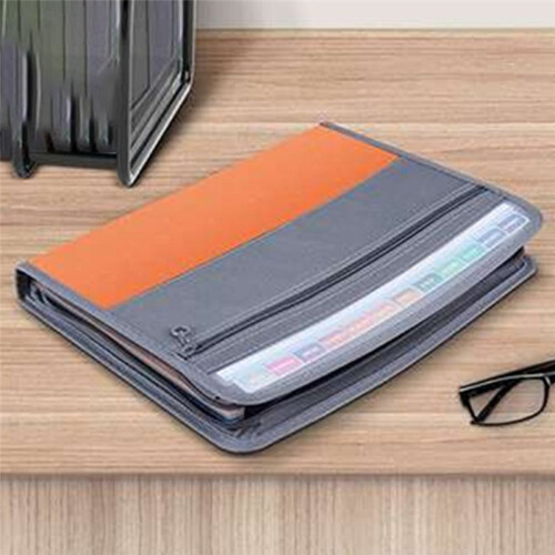 13 Compartments File Folder Organizer, File Box Organizer with Zipper, Fit A4 Paper, Banknote, Document Receipt D