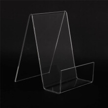12 Pack Acrylic Book Stand, Clear Book Holder, Small Acrylic Display Stand for Books, Photos, Brochures, Tablets