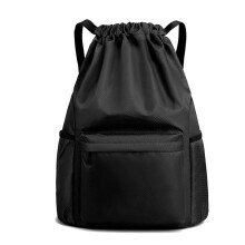 Zaino con Tasca con Coulisse Zaino Impermeabile con Coulisse Borsa da Viaggio Fitness Borsa Sportiva per Donna Uomo Nero