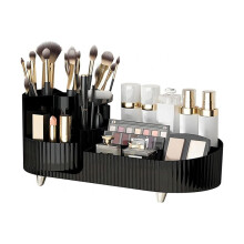 Rotating Makeup Organizer for Vanity Cosmetics Organizer for Storage Makeup Brush Holder Skincare Organizers,Black