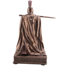 Portapenne da Cavaliere con Statua di Elmo Portapenne da Armatura Cavaliere Romano con Portapenne Magnetico Supporto per Telefono nel Bronzo