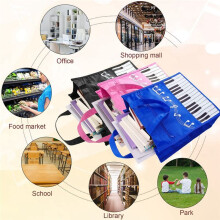 3 Pcs Piano Keys Handbag Small Piano Music Bag Reusable Tote Bag Shoulder Shopping Bag Book Bag Tote