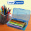 6 Pack Plastic Pencil Boxes Case Bulk Assorted Colors Capacity Pencil Box Clear Pencil Case with Lid Snap Closure 6