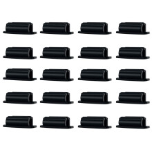 Set di 20 Portapenne Adesivi nel Silicone per Scrivania e Altre Superfici, Colore Nero