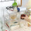 Acrylic Transparent Desktop Storage Box Student Dormitory Office Storage Rack Household Foldable Heightening Rack 9