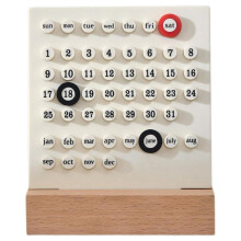 Wooden Desk Calendar Perpetual Calendar Retro Home Unique Gifts,Month Date Display, Desk Decorations for Office, White