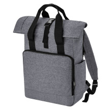 (One Size, Grey Marl) Bagbase Roll Top Twin Handle Laptop Bag