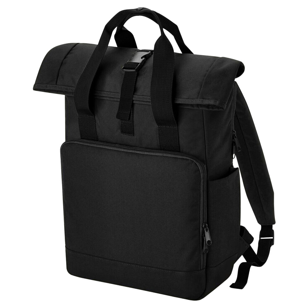 Bagbase (One Size, Black) Roll Top Twin Handle Laptop Bag