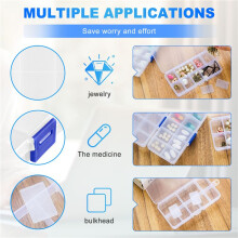 1 - 10 einstellbare Kunststoff-Aufbewahrungsbox fuer Haarspange Perle Schmuck Nail Art Werkzeuge kleine Zubehoer