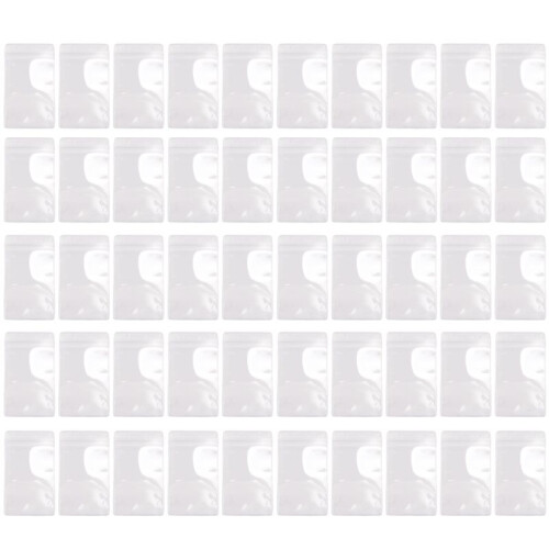 50 Pcs Clear Plastic Vertical Name Tag Badge ID Card Holders