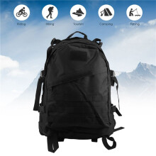 Outdoor 40L 600D Waterproof Oxford Cloth Military Rucksack Backpack Bag ACU Camouflage Sports Travelling Hiking Bag Black