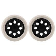 SODIAL (R) 2 Stueck Heisses Rad Design Rollwagen Reisende Gepaeck wagenraeder 15,8 x 3,4 cm - Schwarz & Weiss