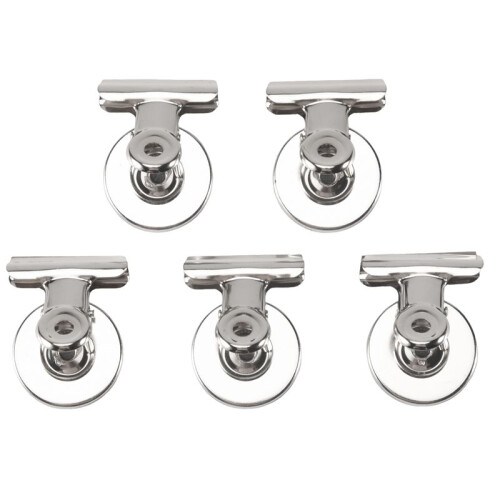 5pcs 3cm Magnetic Clip Magnet Refrigerator Wall Memo Note Message Holder Silver