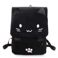 Mode SöT Katt Broderi Canvas StudentväSka Cartoons Dam RyggsäCk Fritid SkolväSka Svartvit