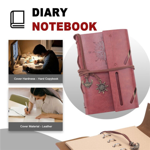 Retro Personality Notebooks Journal Notepads Ring Binder Diary Notebook Light brown S 1