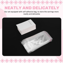 Jewellery 100 x White Plain Earring Display Cards & Self Adhesive Bags