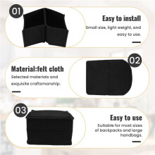 Backpack Insert Organizer Storage Bag Universal Bag In Bag Men Women Shoulder Tote Bags Handbag Organizers(Black)