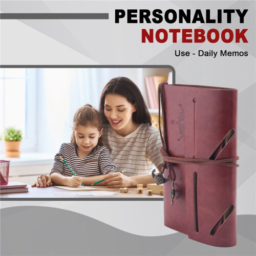 Retro Personality Notebooks Journal Notepads Ring Binder Diary Notebook Light brown S