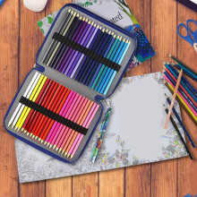 120 Slots Colored Pencil Case Oxford Fabric Pen Case with Compartments Pencil Holder for Watercolor Pencils(Monkey)