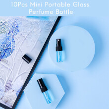 10Pcs Botella de Perfume de Vidrio PortáTil TamañO de Viaje Botellas de Spray de Vidrio de Perfume VacíAs (2Ml)
