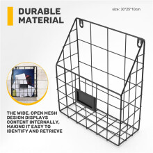 Wire Mail Basket - Wall Mounted Hanging Folder/Document Organizer - Economic & Easy to Install Tray for Home Office & More (1 Slot)
