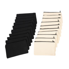 20Pcs Canvas Makeup Bags Zipper Pouch Bags Pencil Case Blank DIY  Bags Cosmetic Pouch for Travel DIY  School