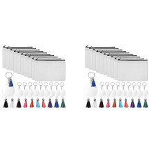 20 Stuks Sublimatie Blanks Pouch DIY Warmteoverdracht Make- Tassen Ijzer op Transfer Rits Canvas Pen Case voor Vrouwen Kids
