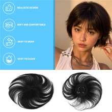 Parrucca per Capelli Umani con Frangia Aumenta la Quantità di Capelli Sulla Parte Superiore Della Testa per Coprire il Parrucchino Bianca A