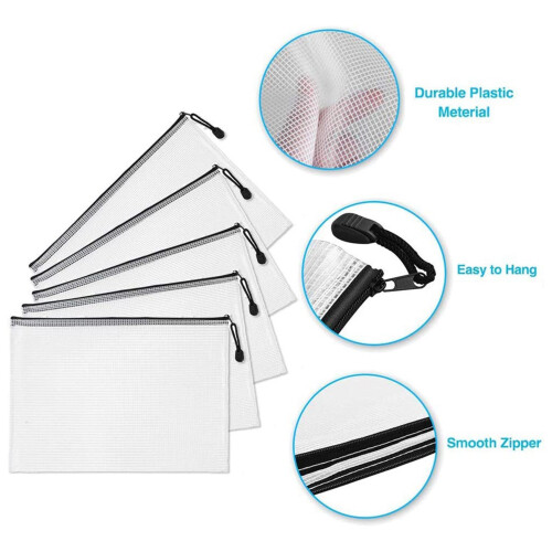 Bolsa com Zíper de Malha B6 120 Peças 5,3 X 7,7 Polegadas, Bolsa com Zíper à Prova D'água para Material de Escritório Escolar Quebra-Cabeças e 1