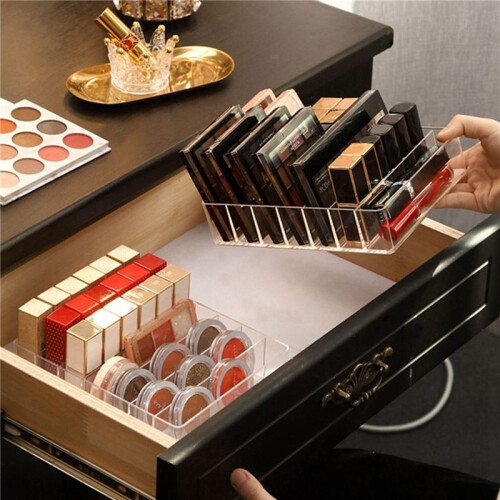 2X Makeup Organizer, Compact Makeup Palette Organize, 7 Sections Cosmetics Storage Box for Bathroom Countertops,Vanities 2
