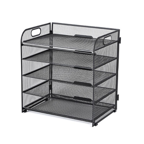 Tray Document Shelf Handles Mesh Desk File Shelf Desktop Metal Document Shelf Office Document Shelf Home Document Shelf