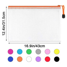 Grid-Filpåse Dragkedja Filpåse Butik Fil Grid Bag Mesh-Förvaringspåse Transparent Filpåse Leveransdataförvaringspåse