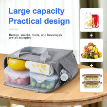2X Borsa Termica per Il Pranzo con Tasche Laterali Doppie Borsa Termica per Il Pranzo Donna Uomo Adulti Capacità per Il Lavoro Scuola Ufficio