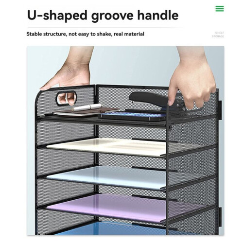 Tray Document Shelf Handles Mesh Desk File Shelf Desktop Metal Document Shelf Office Document Shelf Home Document Shelf 1