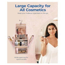 Toiletry Bag Travel Makeup Bag with Hanging Hook, Cosmetic Bag Make Organizer Case, Large Capacity