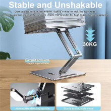 Buchständer Aus Aluminiumlegierung zum Lesen, Verstellbarer, Faltbarer Buchhalter, Mehrere Höhenwinkel zum Lesen Von Büchern, Tablets