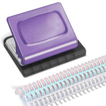 10 Hole Punch Binding Machine for Planners, with 10 Multi-Color Binder Rings, 30 Holes A4, 20 Holes A5