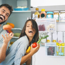 4PCS Refrigerator Door Organizer Set, Fridge Hanging Mesh Bag for Kitchen , Household Sundries Sorting Bag