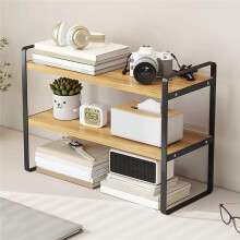 Bureau-Organizerplank, 2-Laags Multifunctioneel Houten Bureau-Opbergrek, Klein Computerbureau, Boekenplank voor Thuiskantoor B